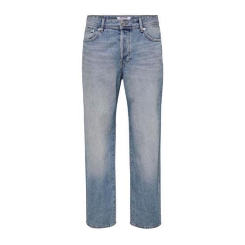 Only & Sons Straight Jeans Blue, Herr