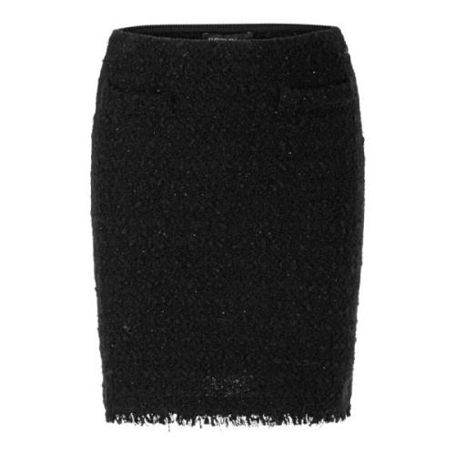 Marc Cain Stickad Minikjol med Lurex-detaljer Black, Dam