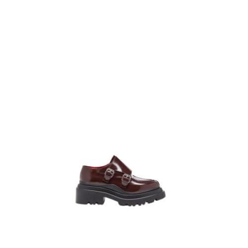 Plan C Spännen Patentläder Loafers Red, Dam