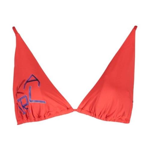 Karl Lagerfeld Röd Triangel Bikini Topp med Kontrastdetaljer Orange, D...