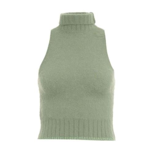 Pinko Glitter Turtleneck Stickad Topp Green, Dam