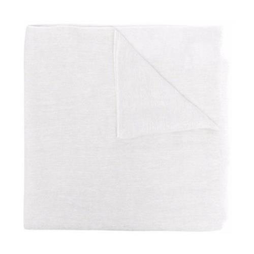 Brunello Cucinelli Ivory Linen Herringbone Scarf Gray, Dam