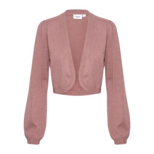 Saint Tropez Bolero Stickat Antler Melange Pink, Dam