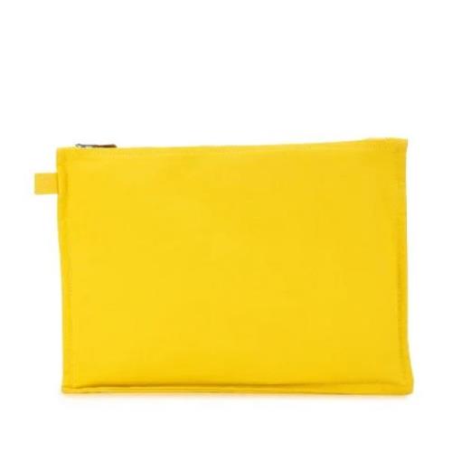 Hermès Vintage Pre-owned Canvas handvskor Yellow, Dam