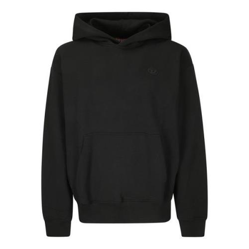 Diesel Broderad Logga Hoodie Black, Herr