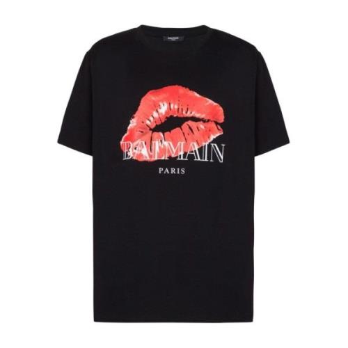 Balmain Svarta T-shirts & Polos för Män Black, Herr