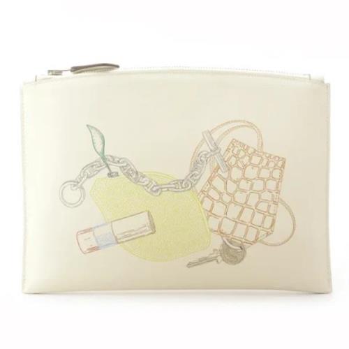 Hermès Vintage Pre-owned Laeder kuvertvskor White, Dam