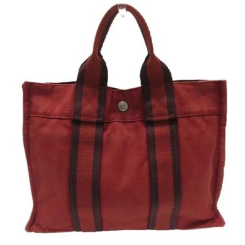 Hermès Vintage Pre-owned Canvas handvskor Red, Dam