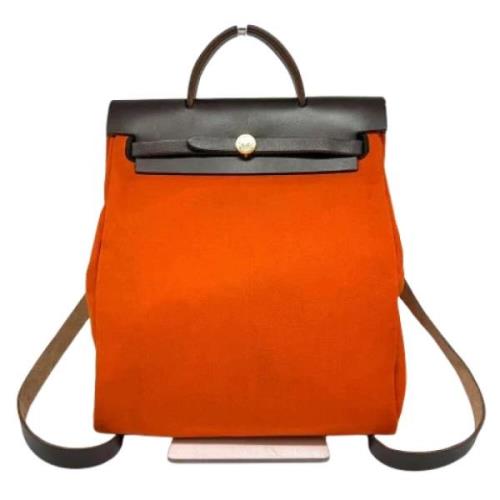 Hermès Vintage Pre-owned Canvas ryggsckar Orange, Dam