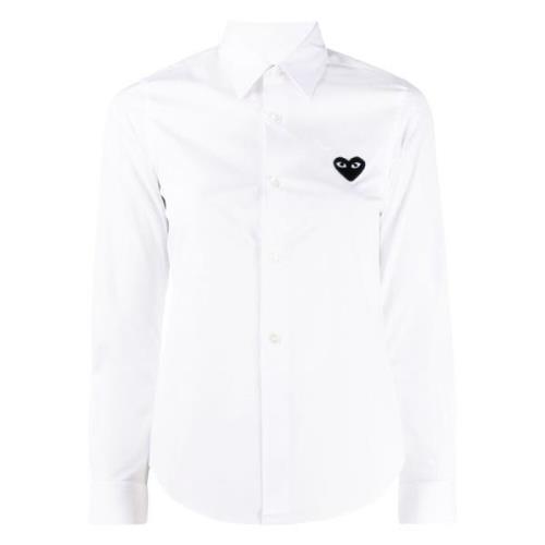 Comme des Garçons Play Vit Logo Långärmad Skjorta White, Dam