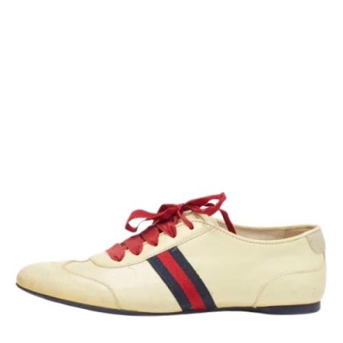 Gucci Vintage Pre-owned Laeder sneakers Beige, Dam