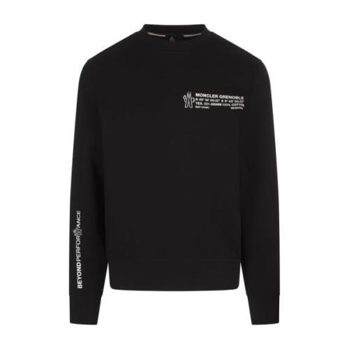 Moncler Utomhus Crew-Neck Sweatshirt Svart Black, Herr