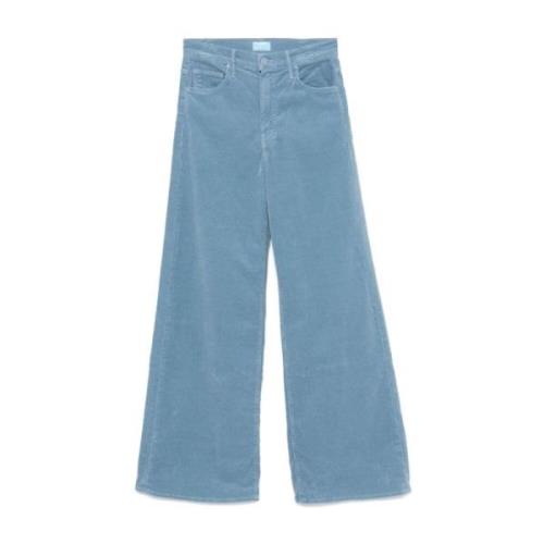 Mother Blå Corduroy Flared Jeans Blue, Dam