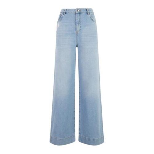 Twinset Wide Leg Jeans i Mörkblå Blue, Dam