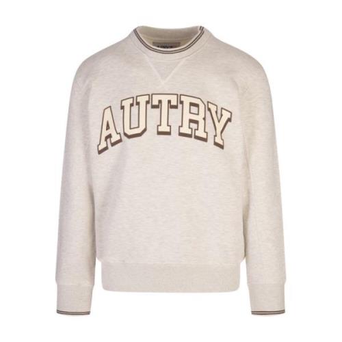 Autry Vit College-inspirerad Sweatshirt med Sporre White, Herr