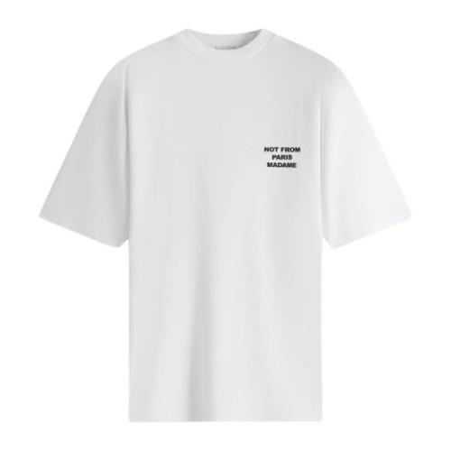 Drole de Monsieur Klassisk Slogan T-shirt Optic White White, Herr