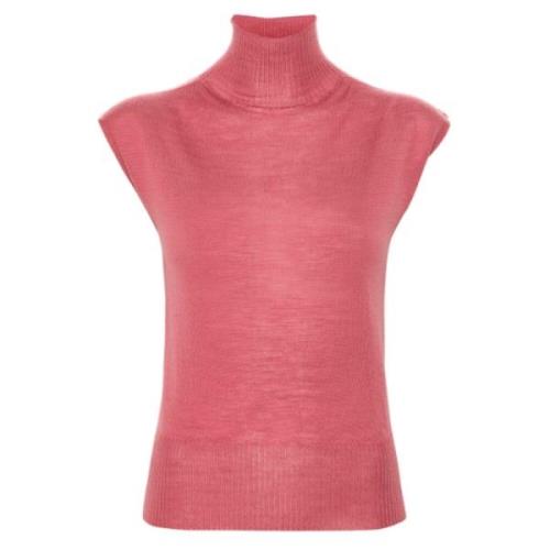 Rick Owens Turtle Neck Top Thulian Stil Pink, Dam