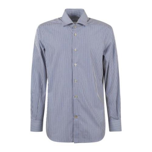 Kiton Herr Casual Skjorta Blue, Herr