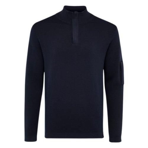 Genti Turtle Zip Sweater Mörkblå Blue, Herr