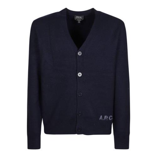 A.p.c. Mysig Stickad Kofta Blue, Herr