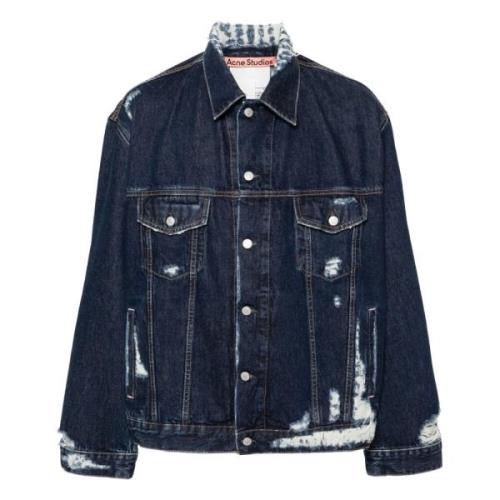 Acne Studios Vintage Distressed Denim Jacket Blue, Herr