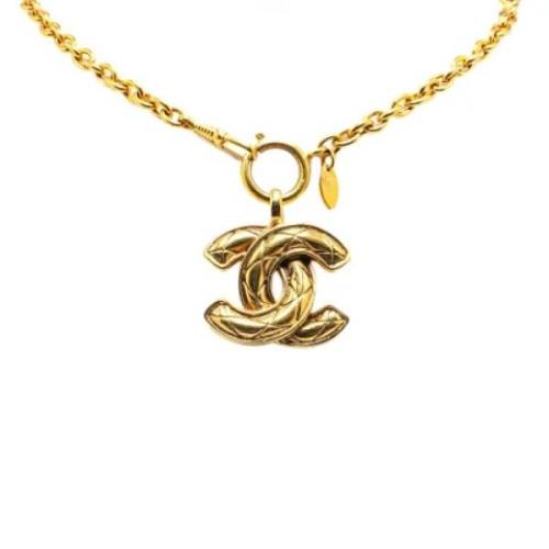 Chanel Vintage Pre-owned Metall halsband Yellow, Dam