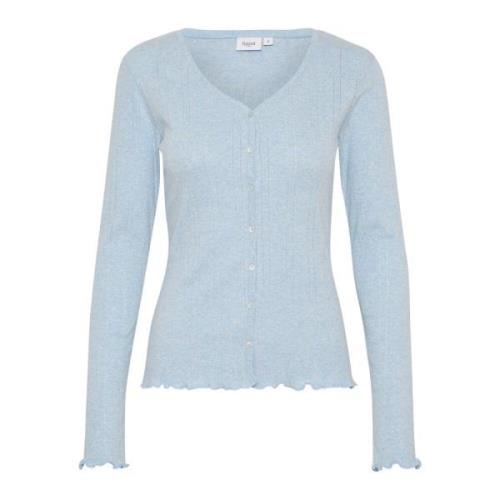 Saint Tropez Heather Melange Cardigan Top Blue, Dam