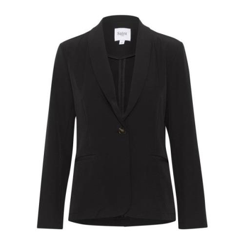 Saint Tropez Klassisk Celestsz Svart Blazer Jacka Black, Dam