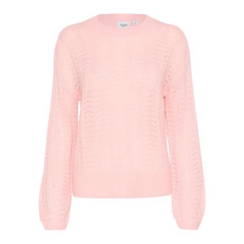 Saint Tropez Crescentsz Pullover Stickad Tender Touch Pink, Dam