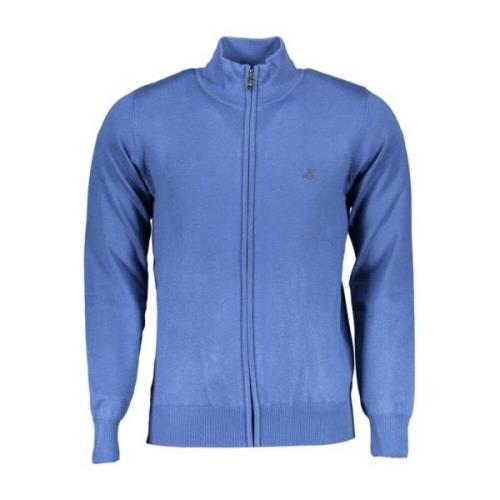 U.s. Polo Assn. Blå Broderad Zip-Up Sweater Blue, Herr