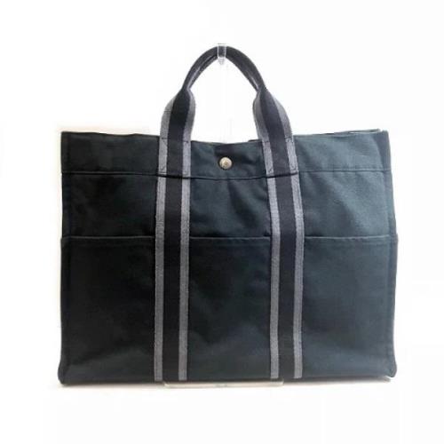 Hermès Vintage Pre-owned Canvas handvskor Black, Dam