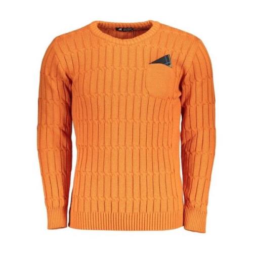 U.s. Polo Assn. Twisted Crew Neck Sweater with Pocket Orange, Herr