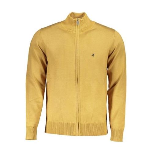 U.s. Polo Assn. Gul Broderad Nylon Cardigan Tröja Yellow, Herr