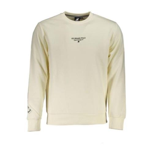 U.s. Polo Assn. Fleece Sweatshirt med Trendy Print Beige, Herr