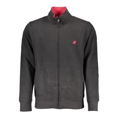 U.s. Polo Assn. Broderad Zip Polo Sweatshirt Black, Herr