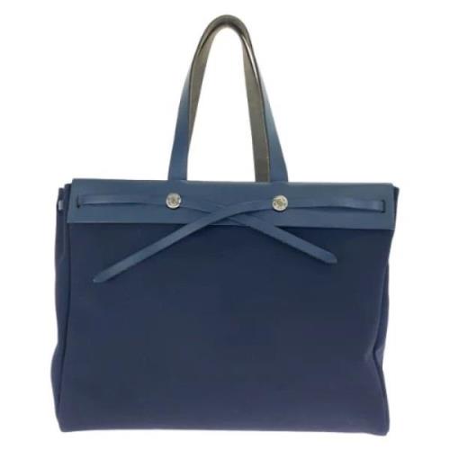 Hermès Vintage Pre-owned Canvas handvskor Blue, Dam