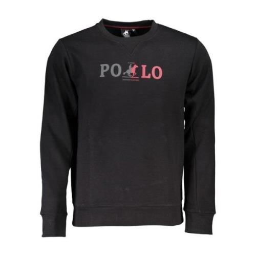 U.s. Polo Assn. Logotryck Bomullsweatshirt för Män Black, Herr