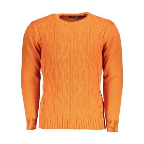 U.s. Polo Assn. Stilren Crew Neck Sweater med Kontrast Orange, Herr