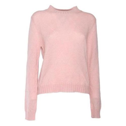 Ballantyne Rosa R Neck Pullover Tröja Pink, Dam