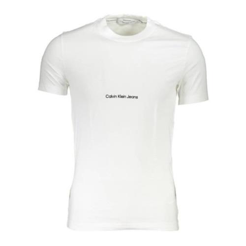 Calvin Klein Vit bomull T-shirt med brodyr White, Herr