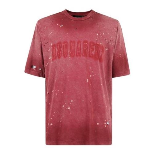 Dsquared2 Casual Bomull T-shirt Pink, Herr