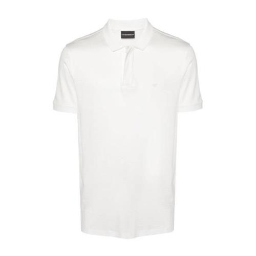 Emporio Armani Vit Jersey Textur Polotröja White, Herr