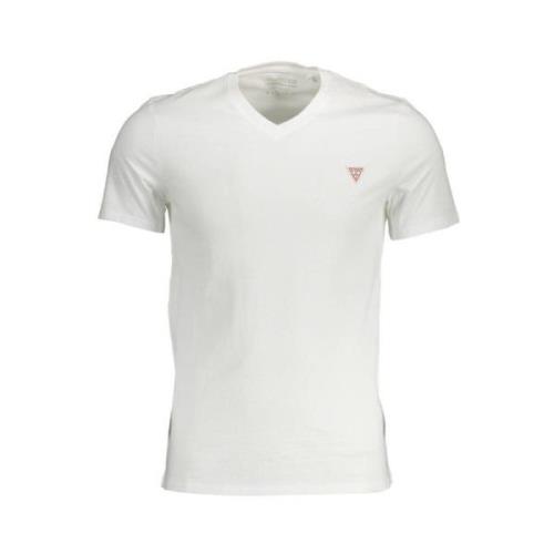 Guess Elegant vit V-ringad T-shirt White, Herr