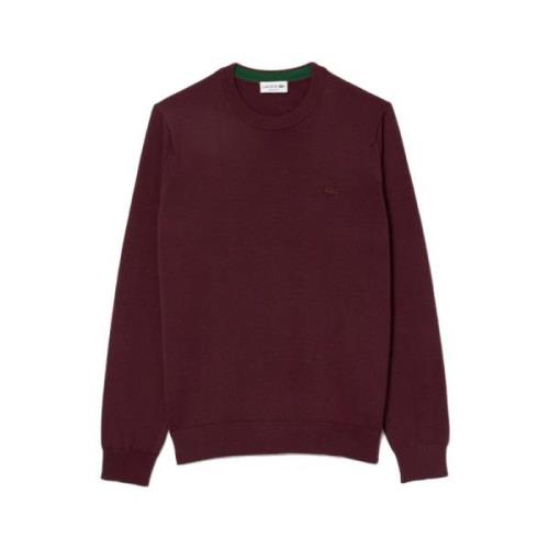 Lacoste Merinoull Rund Hals Pullover Red, Herr