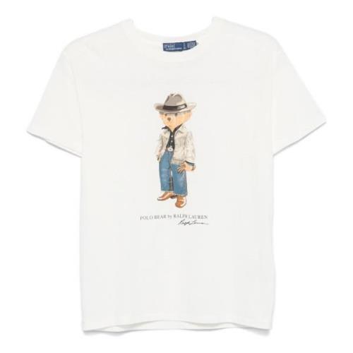 Polo Ralph Lauren Vit Polo Bear T-shirts och Polos White, Dam