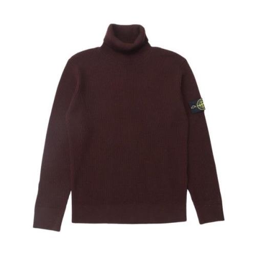 Stone Island Rullkrage Stickad i Mosto Brown, Herr