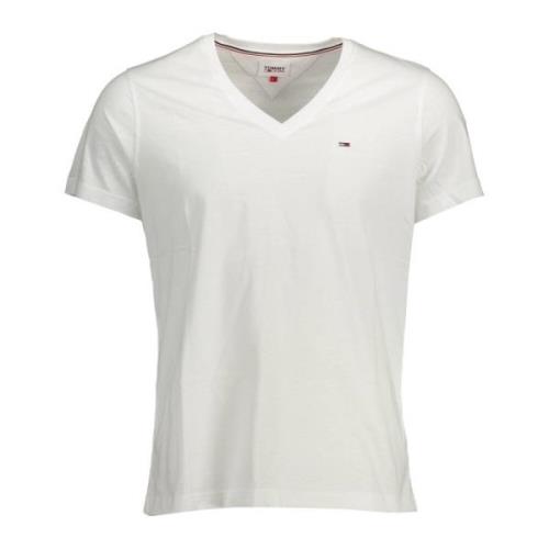 Tommy Hilfiger Kortärmad Bomull Logo Broderad T-shirt White, Herr