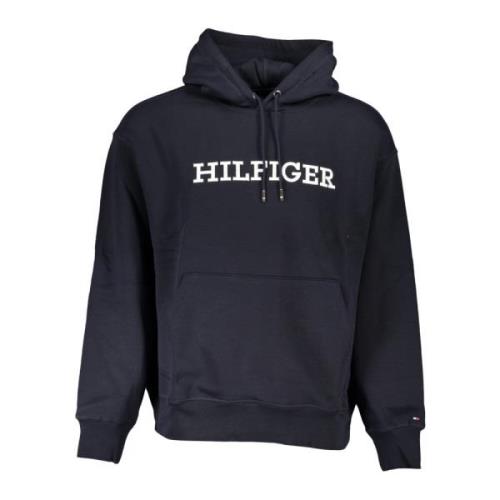 Tommy Hilfiger Blå huvtröja med brodyr Blue, Herr