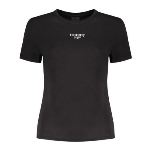 Tommy Hilfiger Kortärmad Logo Print T-shirt Svart Black, Dam