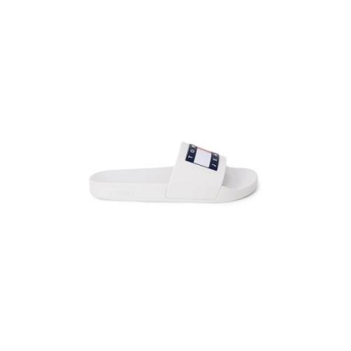 Tommy Hilfiger Vita Tryckta Slip-On Tofflor White, Dam